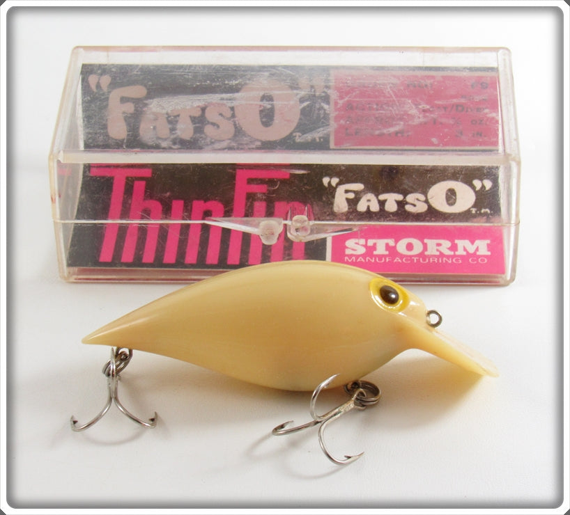 Vintage Storm Mfg Co Bone Thinfin Fatso Lure In Box