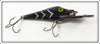 Vintage Fred Arbogast Black White Ribs Hustler Lure