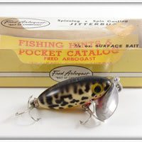 Vintage Arbogast Black Coachdog Jitterbug Lure In Box 