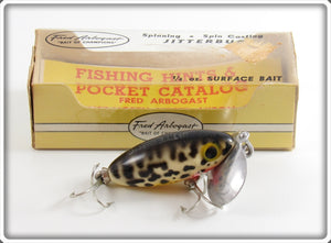 Vintage Arbogast Black Coachdog Jitterbug Lure In Box 