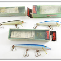 Rapala Countdown & Floating Minnow Lure Lot Of Three In Boxes