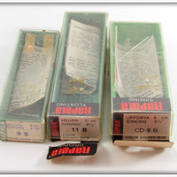 Rapala Countdown & Floating Minnow Lot Of Three In Boxes