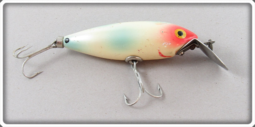 Vintage Wood's Mfg Co Pearl Spot Tail Lure