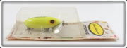 Vintage Fred Arbogast Chartreuse Jitterbug Lure On Card