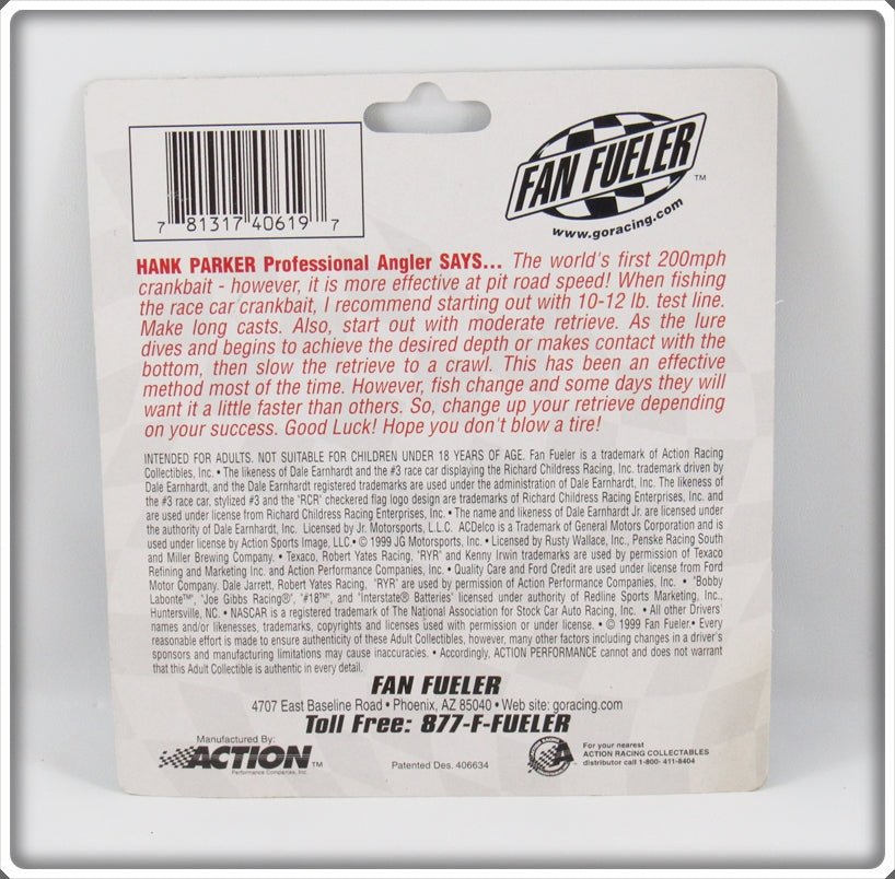 dale earnhardt fishing lure Fan Fueler Nascar Dale Earnhardt 200 MPH Crank Bait On Card For Sale