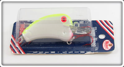 Mann's Bait Co White Chartreuse Back Thinn Mann Lure On Card