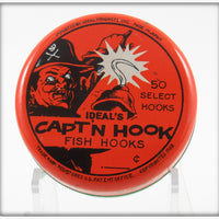 Vintage Ideal's Capt'N Hook Fish Hooks Empty Tin