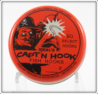 Vintage Ideal's Capt'N Hook Fish Hooks Empty Tin