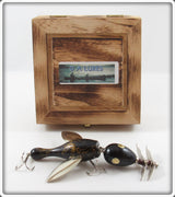 D A Lures Black With Gold Swirls Bird Lure In Wood Box 