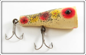 Vintage Nichols Red & Yellow Spots With Glitter Popper Lure