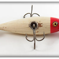 Vintage South Bend Red Head White Underwater Minnow Lure