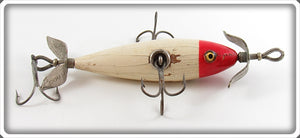 Vintage South Bend Red Head White Underwater Minnow Lure