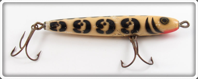 Vintage Eger Baits Black & White 9999 Convict Lure For Sale