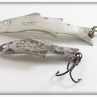 Vintage Charles Kausch Silver Soldier Minnow Lure Pair