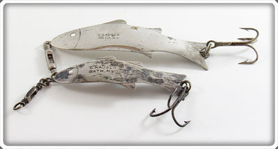 Vintage Charles Kausch Silver Soldier Minnow Lure Pair