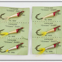 Cavalier Fishing Tackle Co Crimson Dart Lot Of Six Jigs On Cards