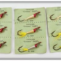 Cavalier Fishing Tackle Co Crimson Dart Lot Of Nine Jigs On Cards