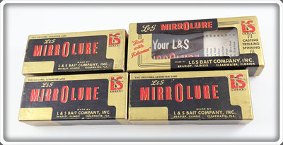 Vintage L&S MirroLure Lot Of Four Empty Boxes