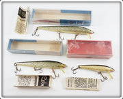 Vintage Rebel Floating Minnow Lure Lot Of Three In Boxes