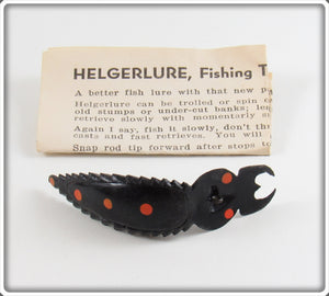 Wimer's Helgerlure Co Black & Orange Helgrammite With Paper