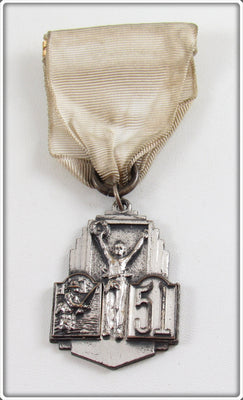 1951 New York Wet Fly Fishing Tournament 5th Place Award Badge