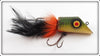 Vintage Marathon Bait Co Green Striped Feather Wobbler Lure