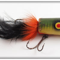 Vintage Marathon Bait Co Green Striped Feather Wobbler Lure