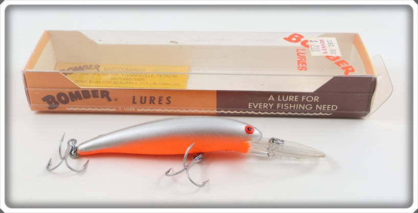 Vintage Bomber Silver Orange Belly Long A Lure In Box