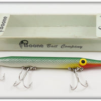 Vintage Boone Bait Co Green & Silver Scale Needlefish Lure In Box