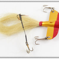 Vintage Lucky-O Tackle Mfg Gold & Red Aero Ice Jig Lure