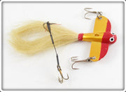 Vintage Lucky-O Tackle Mfg Gold & Red Aero Ice Jig Lure