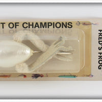 Vintage Fred Arbogast White Fred's Frog Lure On Card