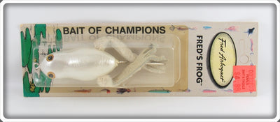 Vintage Fred Arbogast White Fred's Frog Lure On Card