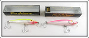 Vintage Arbogast Yellow & Pink Snooker Lure Pair In Boxes