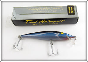 Vintage Fred Arbogast Blue Scale Snooker Lure In Box 