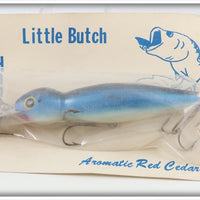 Vintage Aromatic Red Cedar Blue Little  Butch Lure On Card