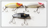 Heddon Yellow Shore, White Shore & Black Shore River Runt Lot Of Three