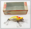 Vintage Heddon Yellow Shore Tiny River Runt Lure In Box 350-XRY