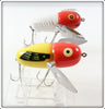 Heddon Red White Shore & White Red Head Crazy Crawler Spook Lure Pair
