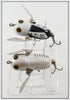 Heddon Silver Shore & Black White Head Crazy Tiny Crawler Pair