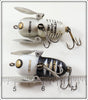 Heddon Silver Shore & Black White Head Crazy Tiny Crawler Pair