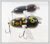 Vintage Heddon Glow Black Frog & Mouse Tiny Crazy Crawler Pair