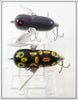 Heddon Glow Black Frog & Mouse Tiny Crazy Crawler Pair