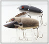 Heddon Grey Mouse & Flocked Mouse Crazy Crawler Spook Pair