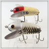 Heddon Red White Shore & Silver Shore 2120 Crazy Crawler Pair
