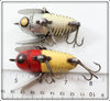 Heddon Red White Shore & Silver Shore 2120 Crazy Crawler Pair