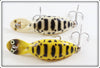 Heddon White Coachdog & Yellow Coachdog Tadpolly Spook Pair 9000 CD YCD
