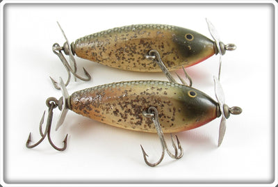 Vintage Creek Chub Silver Flash Spinning Injured Minnow Pair