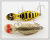 Heddon Yellow Coachdog & Silver Flitter Tadpolly Spook Pair 9000 YCD SS