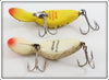 Heddon Yellow Coachdog & Silver Flitter Tadpolly Spook Pair 9000 YCD SS